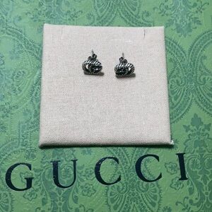 Gucci Silver Double G Twist Earrings 3.6g 925 Engraved 304560 Earrings Like New